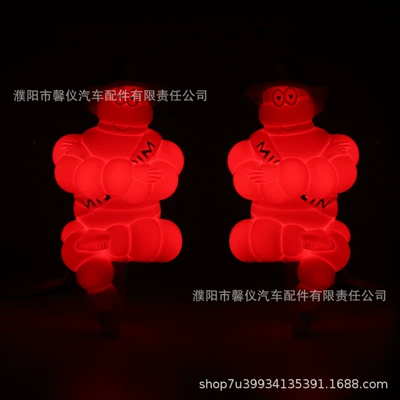 Suitable for Large Truck Roof Decoration, Chubby Boy Sunshade Decoration Light, Anime Figure Tail Light (Tail light) - cross-legged-30cm-high-red