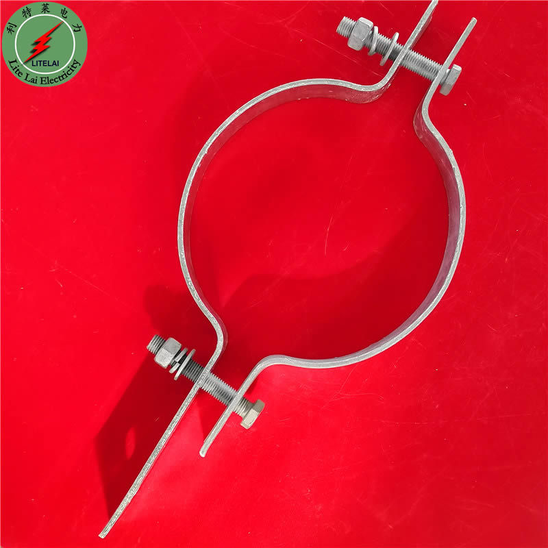 杆用紧固件 热镀锌杆用抱箍 直径190单长尾抱箍 ADSS光缆夹具