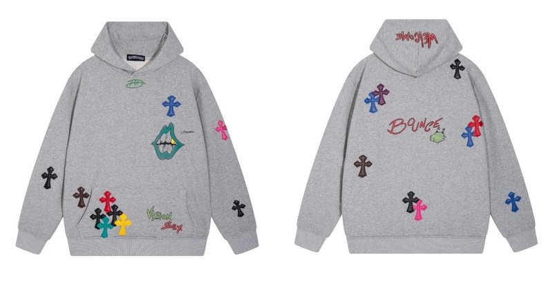 24ss年新款高品质Chrome Hearts 马蹄十字架连帽拉链卫衣工厂批发|undefined