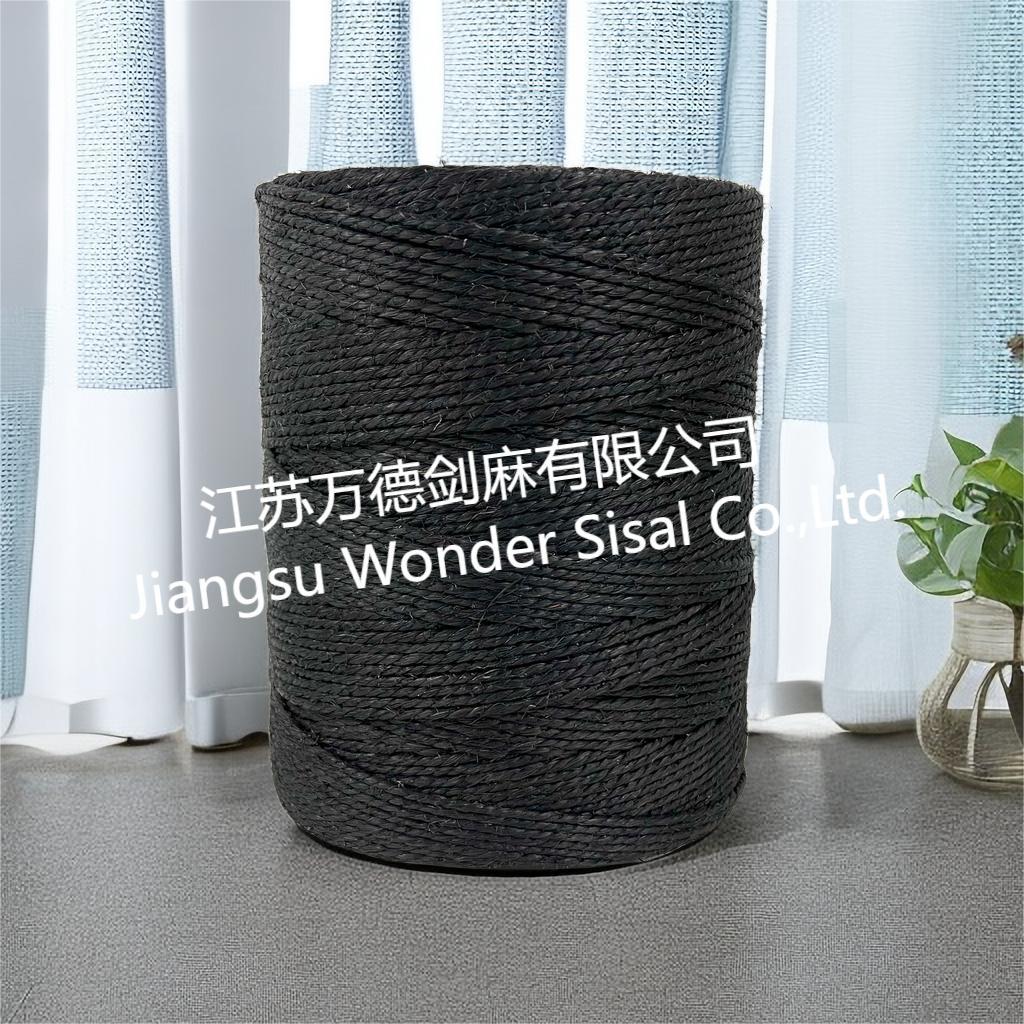 厂家直供纯剑麻黑色绳4.0宠物绳工艺品制作DIY手工绳