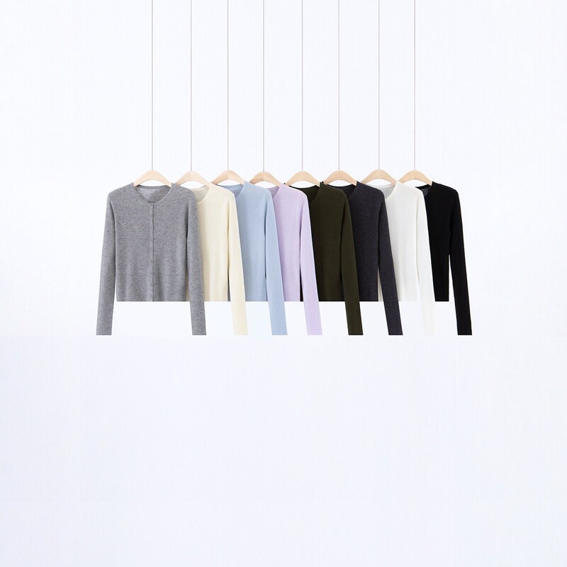 Bowe's new wool blend cardigan is a solid color, versatile, long-sleeved knit top with a round neck, short style, and slimming effect for women