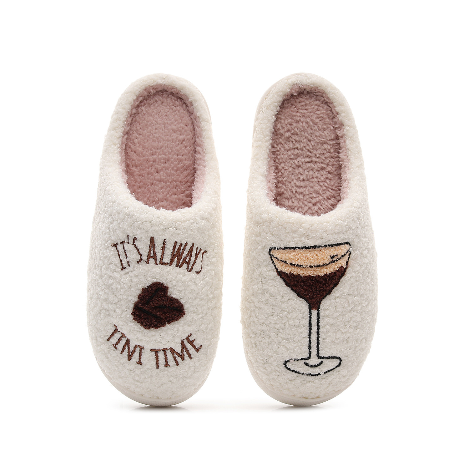 유럽과 미국의 국경 간 마티니 파티 면화 슬리퍼 여성 실내 따뜻한 슬리퍼 크리스마스 선물 겨울 재고 있음 도매