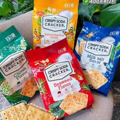 香港宏亜香濃ショートニングソーダクッキー400g袋入りレジャースナック午後茶事務スナック卸売り