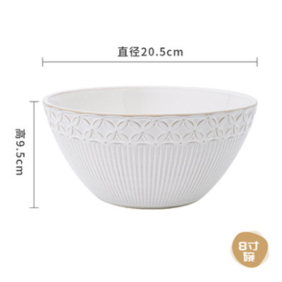 INS estilo japonés Cambio de horno comida occidental plato de ensalada plato de fruta patrón creativo plato de sopa profunda plato tazón de cerámica vajilla transfronteriza