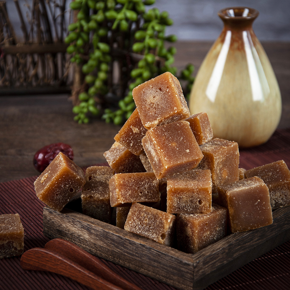 Yunnan Old Brown Sugar Blocks Handmade Cane Sugar 500g Jar Traditional Sweetener preparation