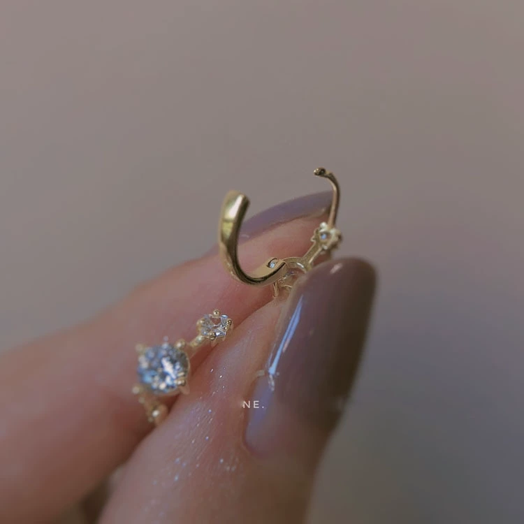 Small Korean-Style Earrings, Light Luxury Minimalist Drop, Gold or Silver, Lightweight