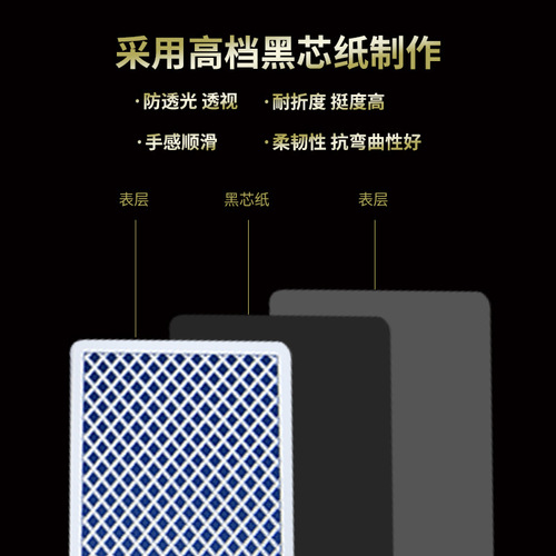 Special poker cards for egg-breaking, high-grade cloth texture, black core paper, frosted large characters, anti-card changing poker tablecloth