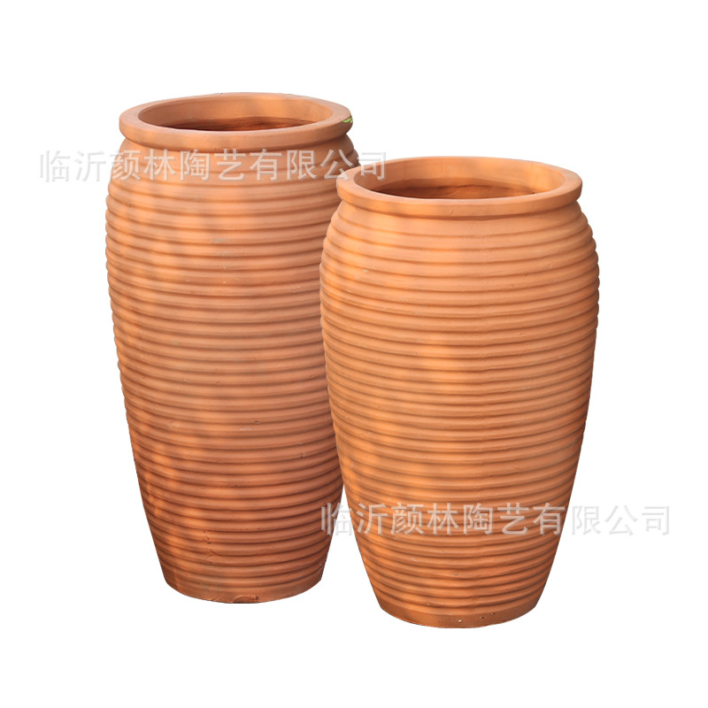 Paisaje de maceta de cerámica roja gran maceta de cerámica roja ventilada maceta de adobe jardín decoración gran maceta de cerámica plantación de flores