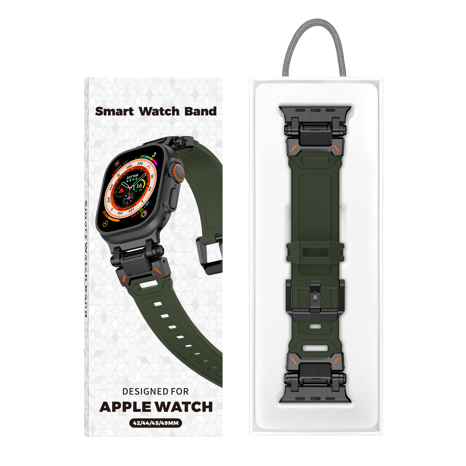 Aplicable a Apple Watch 123456789 Generación de Apple I reloj Explorer conector metálico TPU Correa