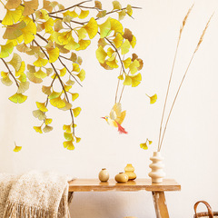 LD64075文藝銀杏樹葉客廳背景牆貼紙臥室玄關家居裝飾牆貼畫自粘
