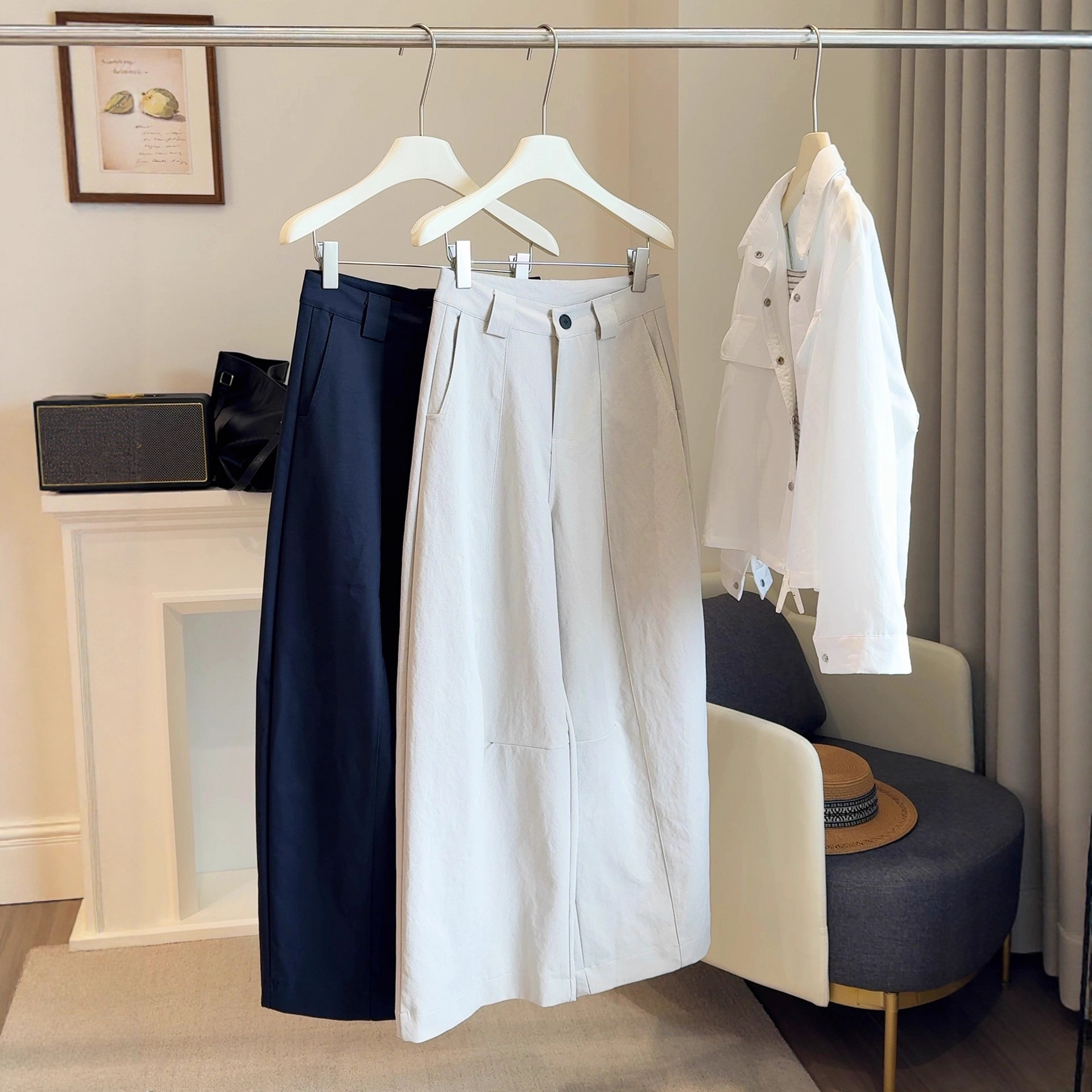 Pear-Shaped Figure Casual Pants for Women 2025 Autumn Korean Version New Versatile High-Waisted Loose Slimming Wide-Leg Balloon Pants