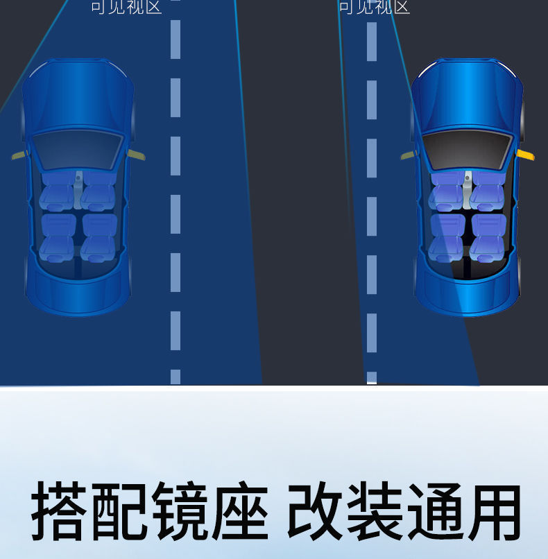 Electric Vehicle Rearview Mirror, Motorcycle Reversing Mirror, Universal Rearview Mirror for Two-Wheeled Vehicles, Modified Reversing Round Mirror
