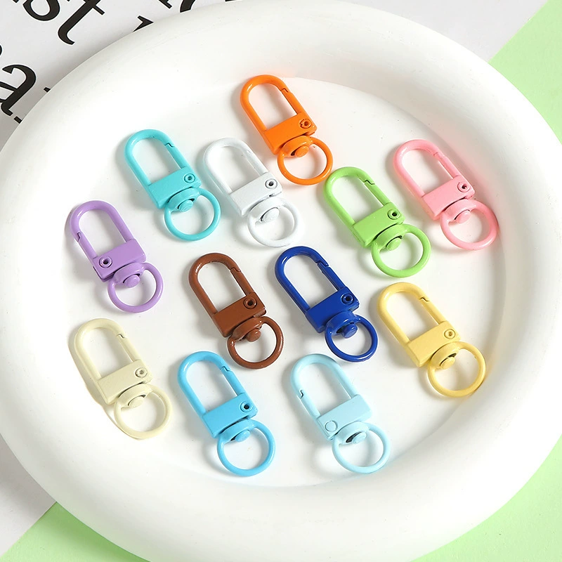 Цветной металлический брелок с красочной U-образной застежкой для двери, маленькая цветная застежка для двери, застежка для собаки, брелок для ключей своими руками, ювелирные украшения, кулон