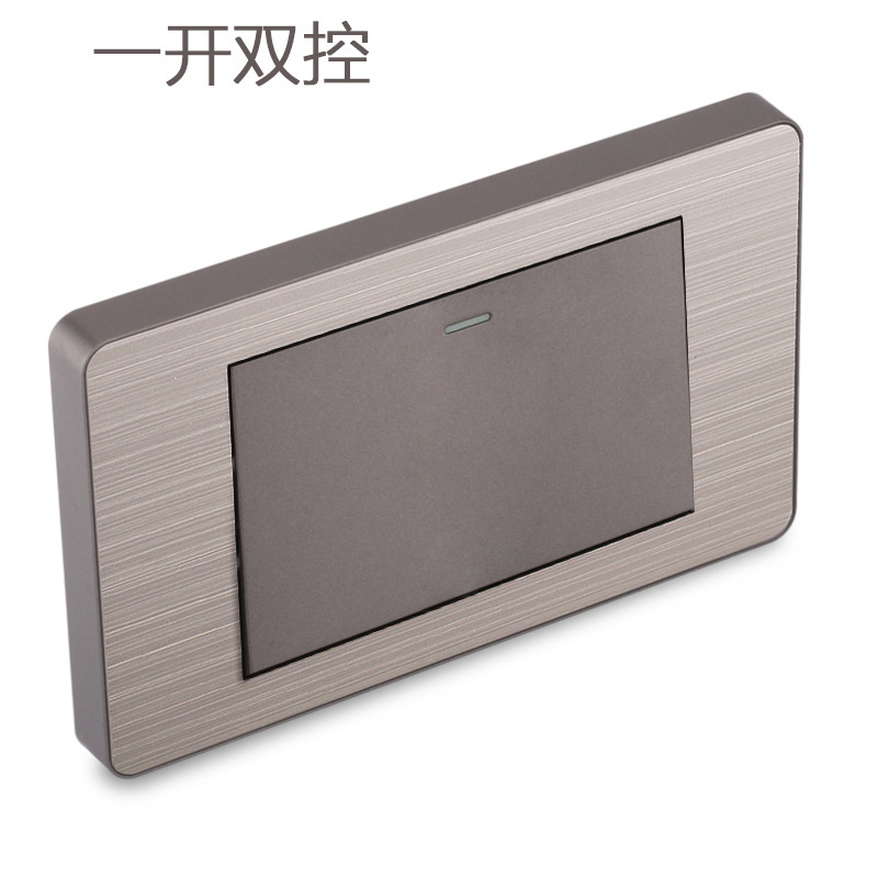 15A panel de metal de acero inoxidable gris dibujado tres agujeros Taiwan fabricado en Estados Unidos enchufe de pared conmutador suministro directo