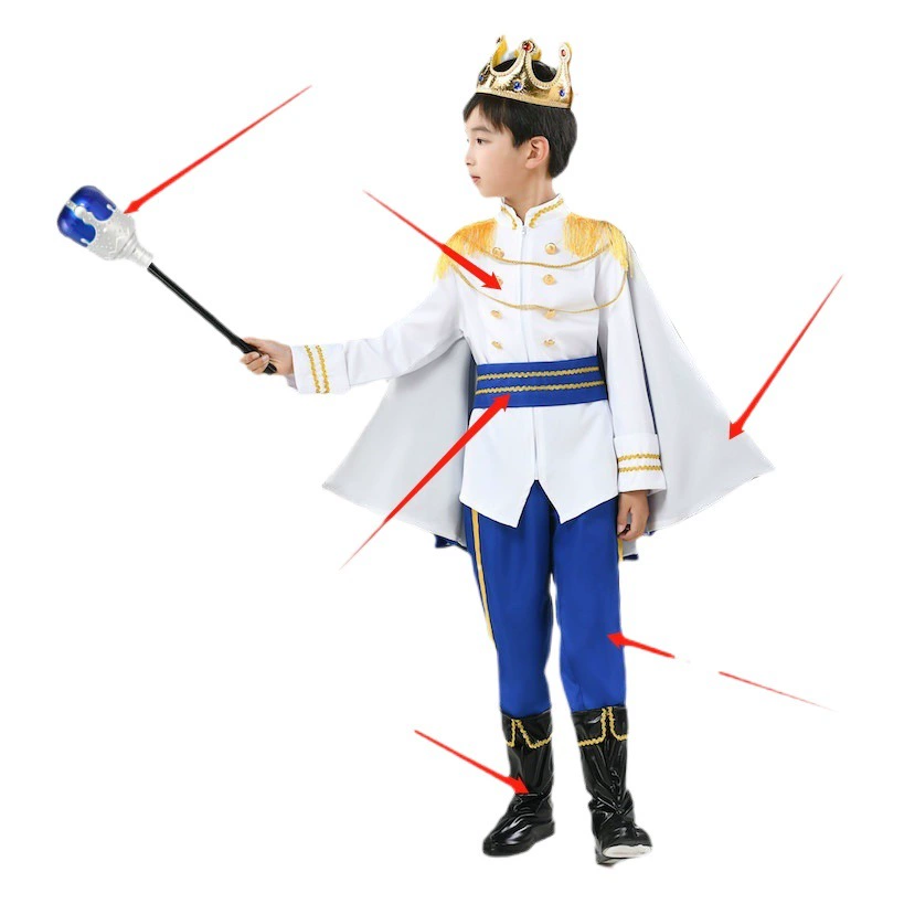 Детская одежда на Хэллоуин Мальчики Косплей принц ролевые игры король одежда для выступлений детский сад
