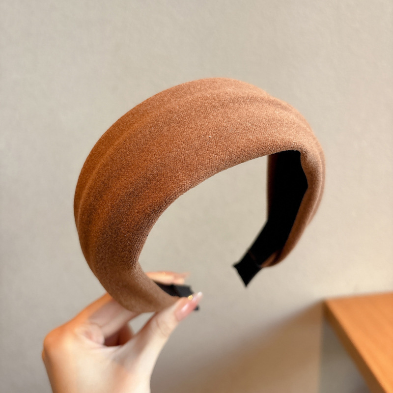 Yi Mengling con el mismo cráneo alto tejido banda de cabello mujer no estrangular la presión de cabello banda de cabello de borde ancho adornamiento de cabello rojo lavar la cara tarjeta de cabello