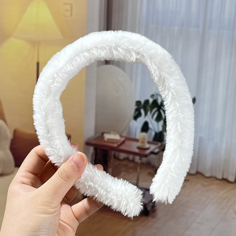 Bandera de cabello diy semiacabado de cabello mujer otoño invierno color caramelo tocado de peluche botón de mano peluche tocado de peluche