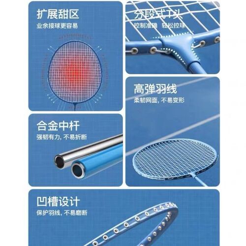 Double badminton racket resistant set professional ultra-light badminton training adult racket male and female students sports special