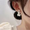 Advanced fuchsia earrings, ear clips, accessory, bright catchy style, high-quality style, wholesale