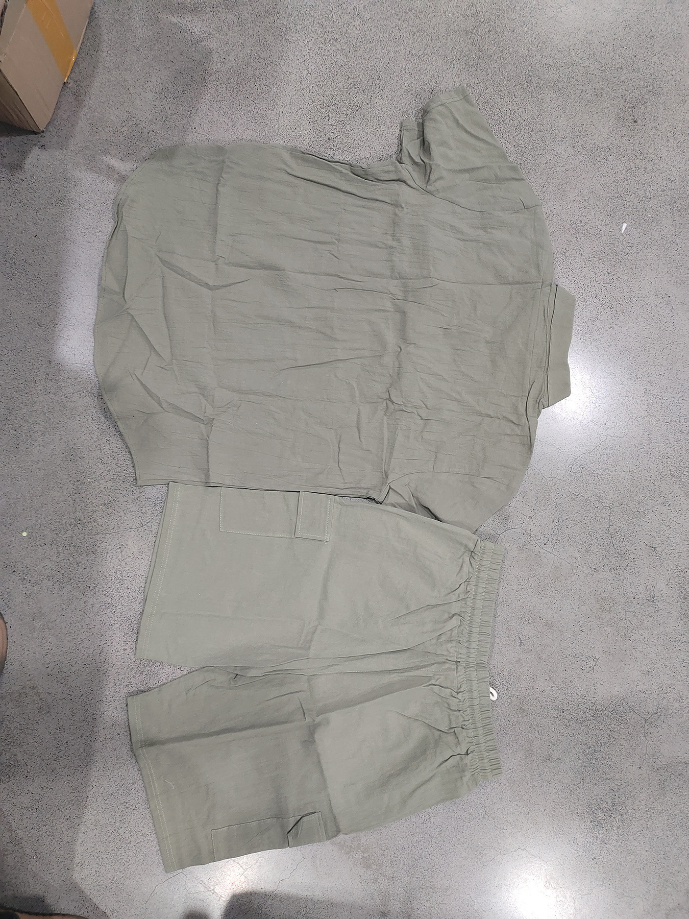 Men's Summer Linen Shirt And Work Shorts Set Casual Sports Outdoor Loose Fit Short Sleeved Collared Suit_viptrois.com