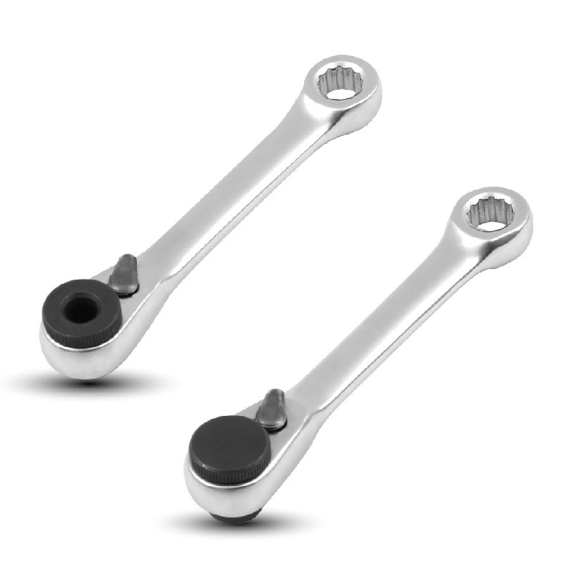 60齿二合一迷你快速扳手棘轮套筒扳手螺丝刀小型批头套筒手柄