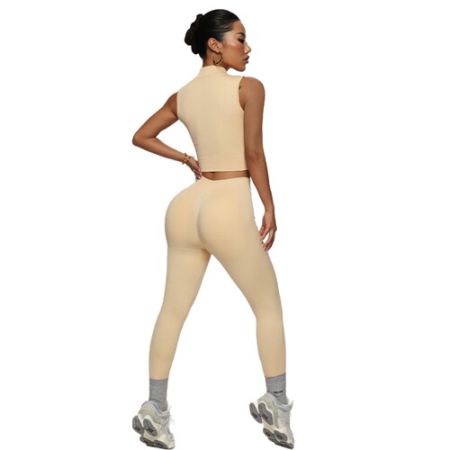 Sports Bra Top, Yoga Pants, Long-Sleeve Jacket, Short-Sleeve Jacket, Tight Training Bra, and Short-Sleeve Top Set of 6 Yoga Clothes