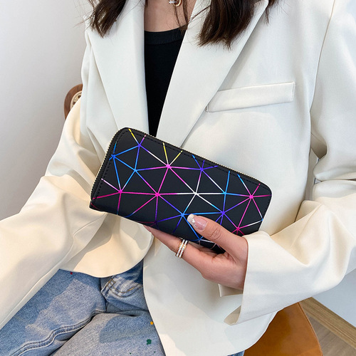  New Wholesale Women's Wallet Mid-Length Korean Style Fashion Laser Shooter Bag Multi-Card Slots Coin Mobile Phone Bag