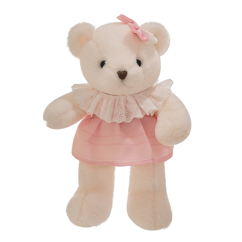 Nueva flor falda oso muñeca pareja oso juguete de peluche regalo del Día San Valentín regalo mano calmante