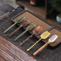 New copper-zinc teapot spoon tea scoop flower tea shovel pattern tea trowel tea leaf spoon stall tea art accessories dropshipping one piece