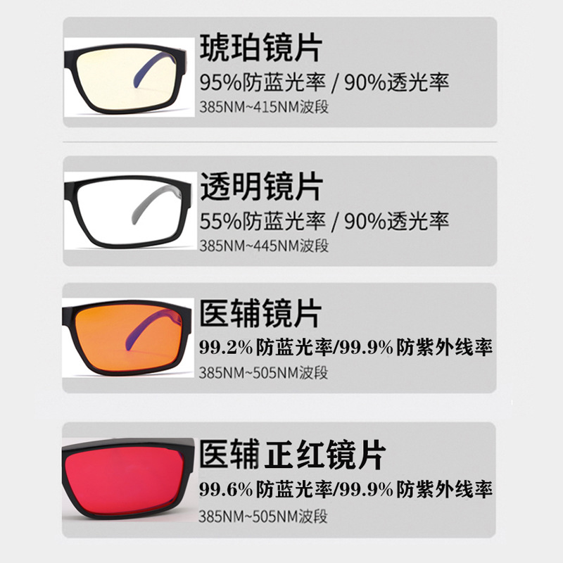 eスポーツ用明るさを高めたブルーライトカットメガネ、男女兼用、携帯電話やパソコンの使用時の目の保護、放射線防止、疲労軽減、無度付きメガネ