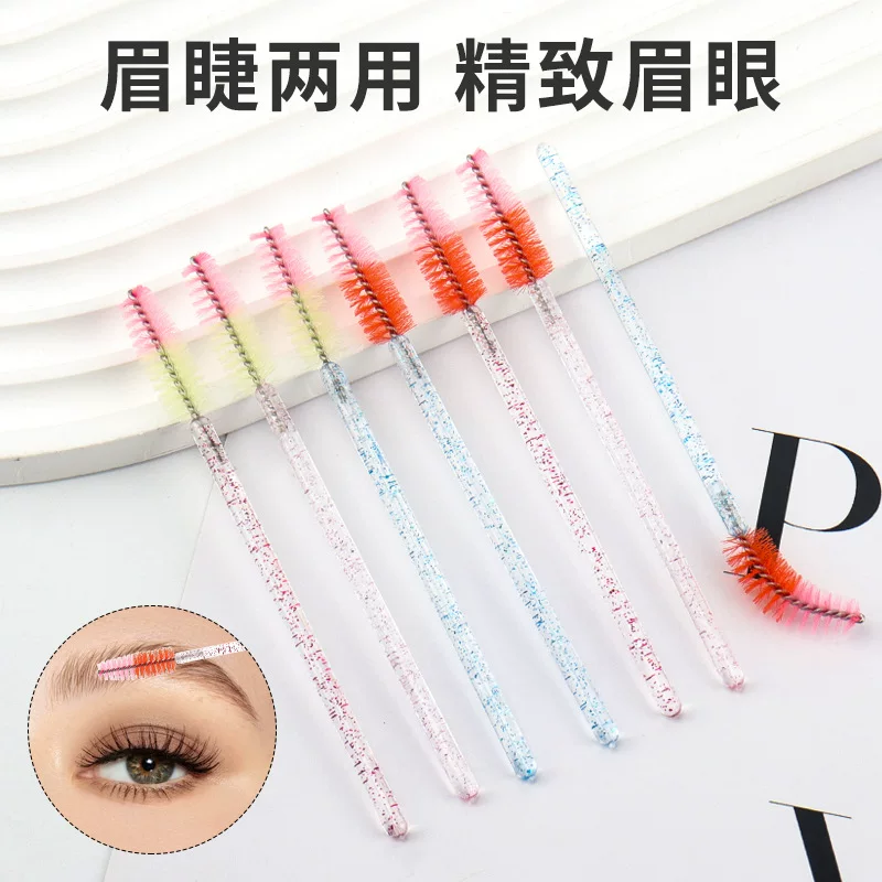 Д Disposable nylon handheld two-color brush for eyelashes for extension, wholesale
