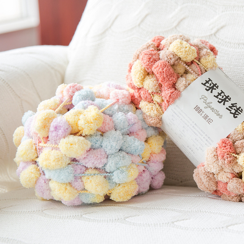 Jiathui Snow Ball Ball Line Mulberry Yarn diy Hand-woven Pet Cushion Stick Knitted Pineapple Flower Cover Blanket Wool Line