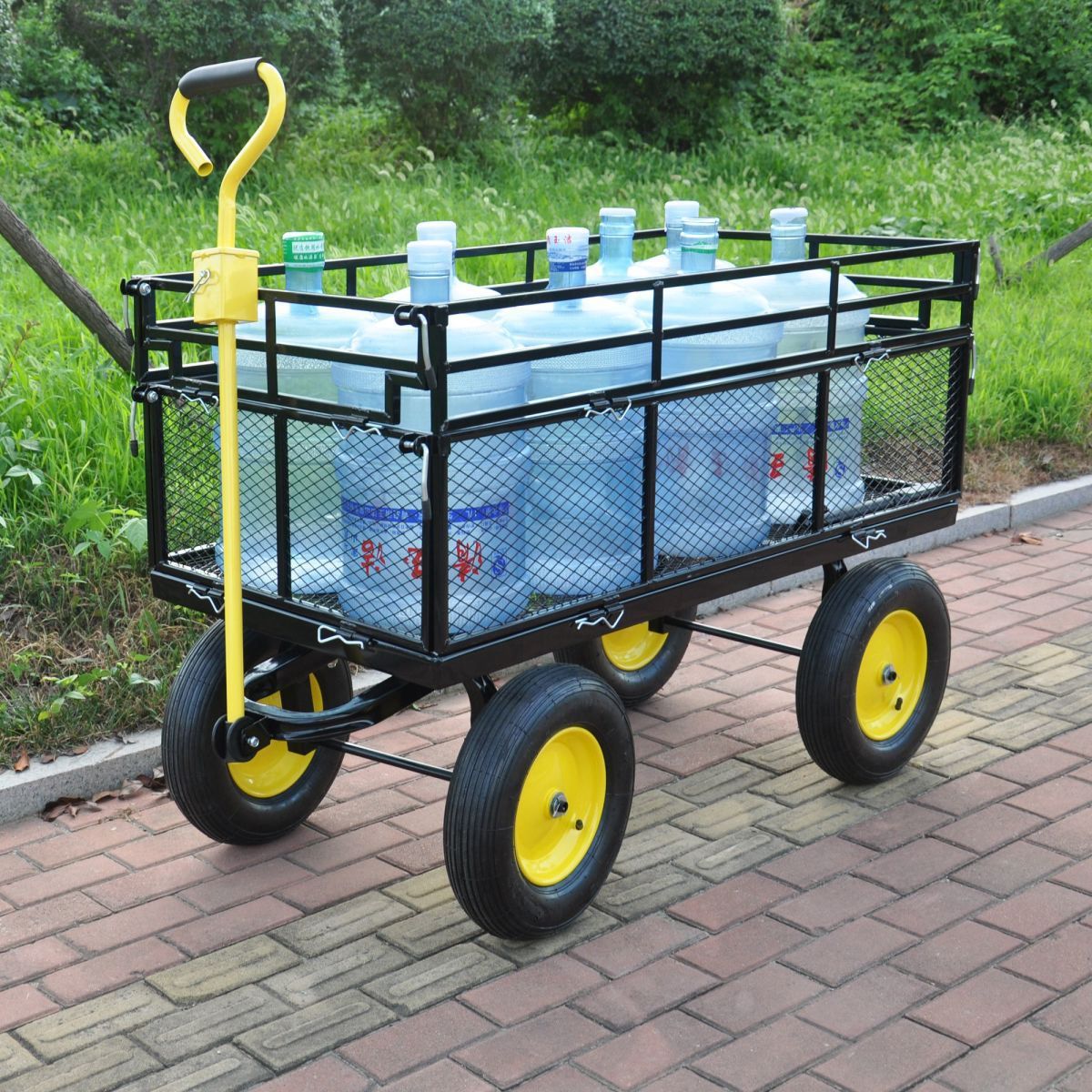 特大号 加高网车大型手推车巨大款折叠带围栏双层摆地摊拖车手拉