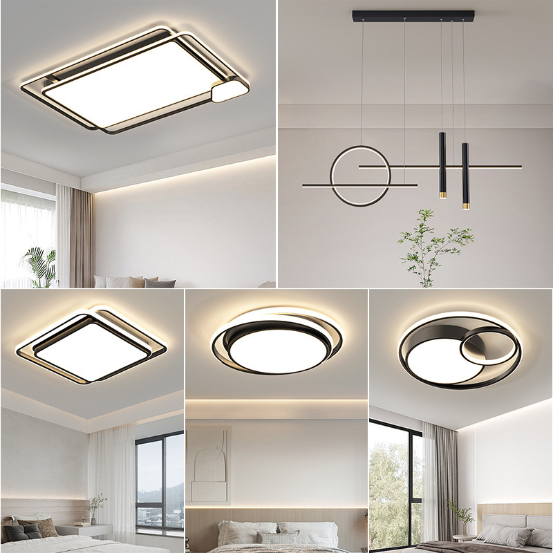 Guangdong Zhongshan sala de estar dormitorio de la lámpara nueva atmósfera moderna Nordic simple lámpara de techo de toda la casa Paquete de combinación