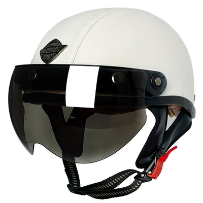 Motosiklet kaskı (dəbilqə) — small helmet body - baiping-leather-helmet-w-tea-mirror-m
