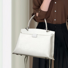 CCAMO白色包包女式2024新款夏天真皮手提包时尚单肩通勤女包批发
