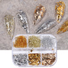 Nail sequins for manicure for nails, suitable for import, new collection, 6 cells, wholesale