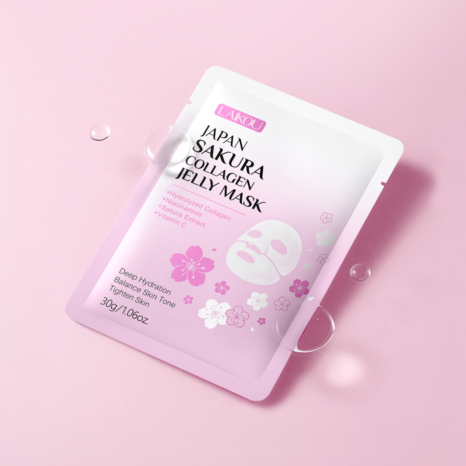Cross-border new product Laikou Cherry Blossom Collagen Jelly Mask 30g Hydrating, Moisturizing and nourishing, one-piece consignment from the manufacturer undefined