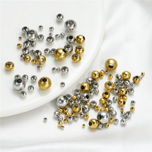 跨境爆款不锈钢钻孔隔珠 钢珠钛钢皮绳珠子手链首饰串珠DIY饰品