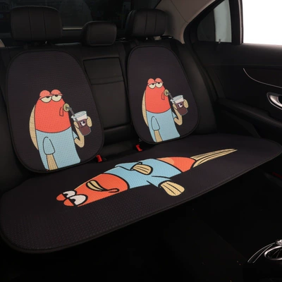 Cushion, Personalized Summer Seat Cushion: Seat cushion, seat cover - red-fish-back-row-three-piece-set-printed-4-color-bichburg