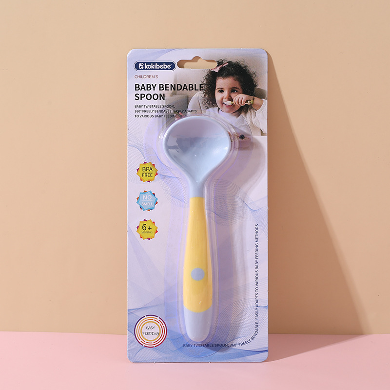 Bebé aprendiendo a comer entrenamiento auto-comer cuchara suplemento de alimentos para bebés cuchara flexible cuchara grande niños vajilla