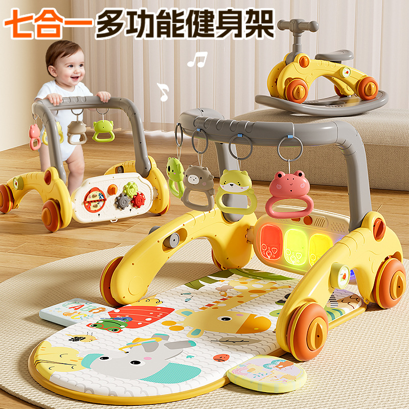Baby 100-Day Fitness Stand, Kidsren's Foot Piano Walker, Seven-In-One Lying Play Stand, Toy Educational Early Education Gift