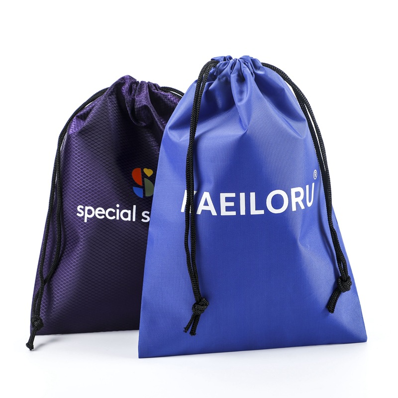 创意涤纶束口袋子双肩收口涤纶双抽绳收纳袋子可印logo旅行