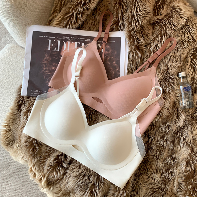 Sujetador soporte suave jalea tira inalámbrica colección de pecho ropa interior las mujeres pequeño pecho push up verano fino gran pecho pequeño