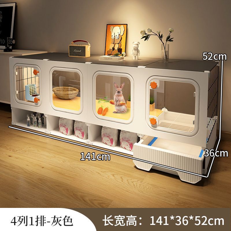 兔笼带厕所家用室内超大号兔别墅养宠物兔荷兰猪豚鼠专用笼子兔窝|undefined