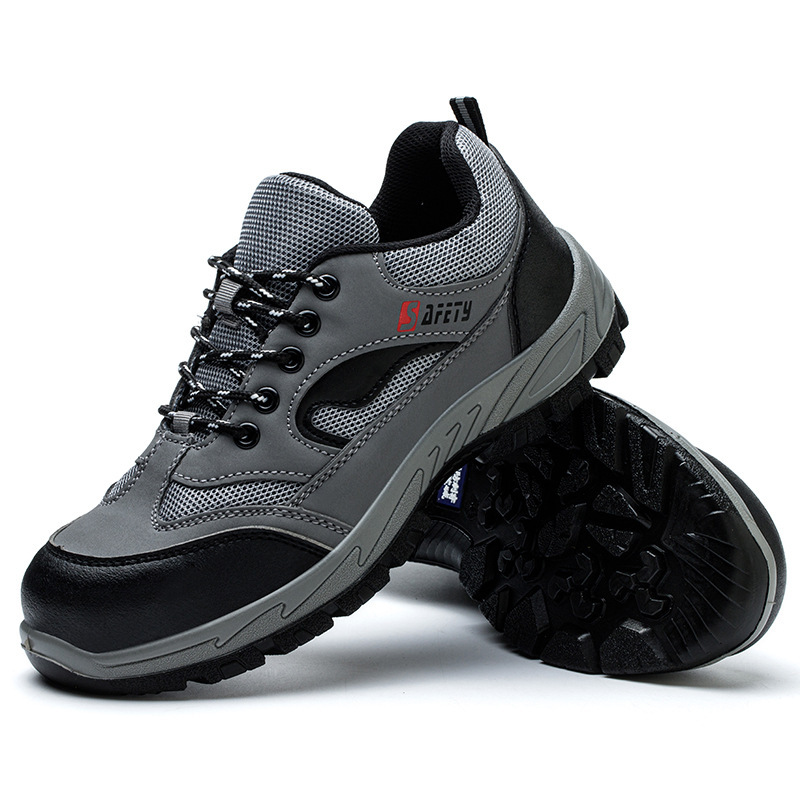Zapatos de protección laboral para hombres con cabeza de acero anti-perforación de invierno transpirable, seguro, ligero y antiolor, placa de acero anti-perforación