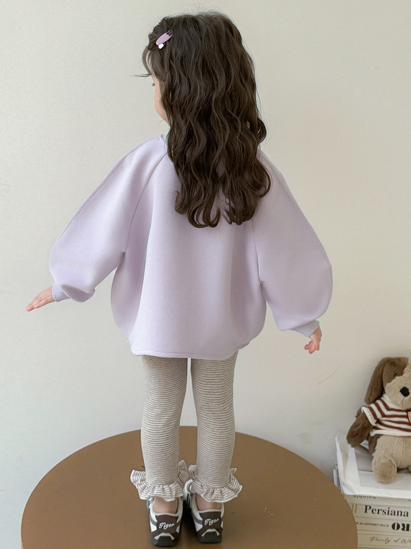 女童套装春秋2025新款小女孩休闲秋装儿童长款卫衣打底裤两件套|undefined