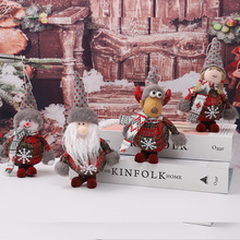 跨境新品圣诞节老人小挂件装饰圣诞树挂饰泡沫布艺站立小公仔礼物