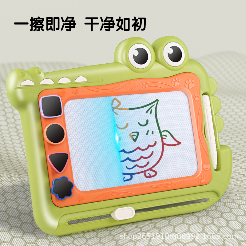 Ventas transfronterizas calientes para niños pequeños cocodrilo tablero de pintura magnético juguetes tablero de graffiti con pie de mesa pintura regalo de jardín de infantes