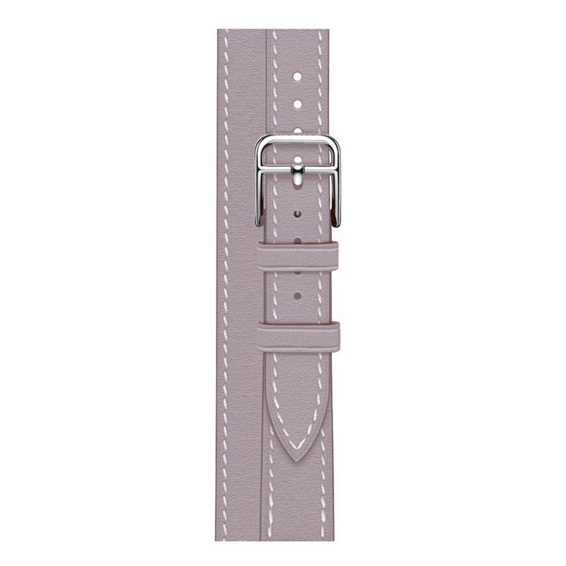 Correa de adelgazamiento de cuero genuino para Apple Watch iwatch8/7/6/5/4/3/SE doble círculo correa de cintura pequeña